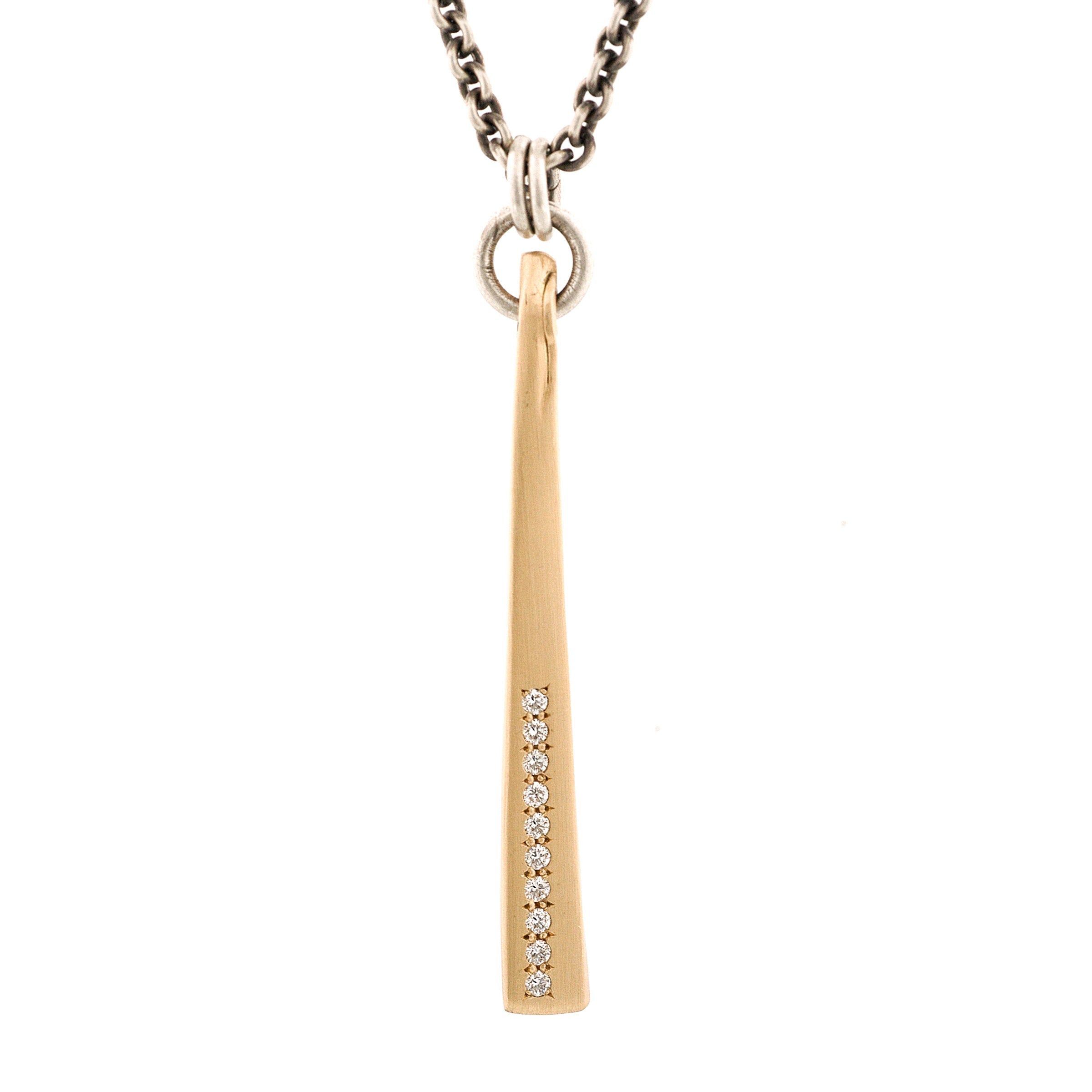Forged Gold Stick Pendant