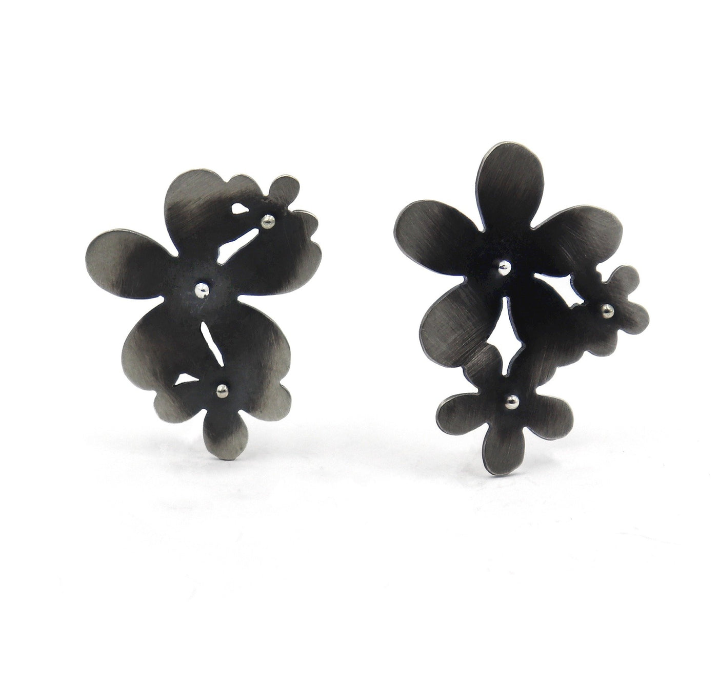 Flower Canopy Asymmetrical Stud Earrings