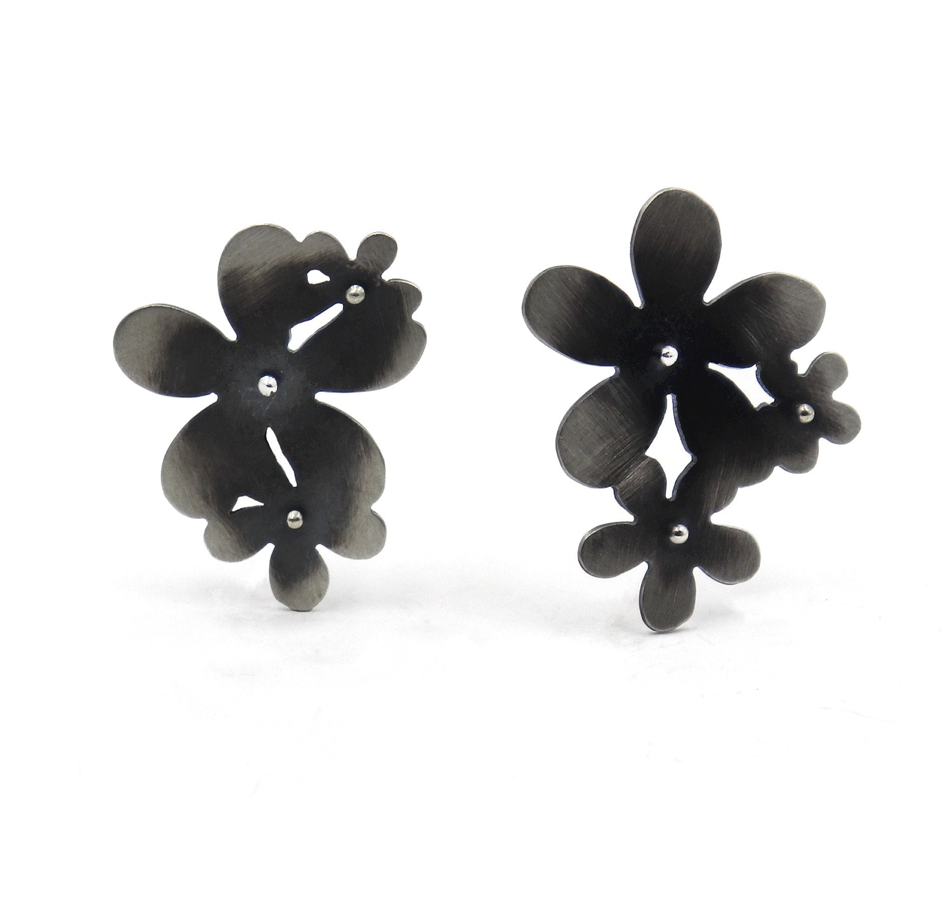 Flower Canopy Asymmetrical Stud Earrings