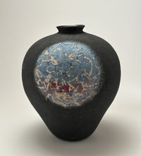 Black Jar with Blue