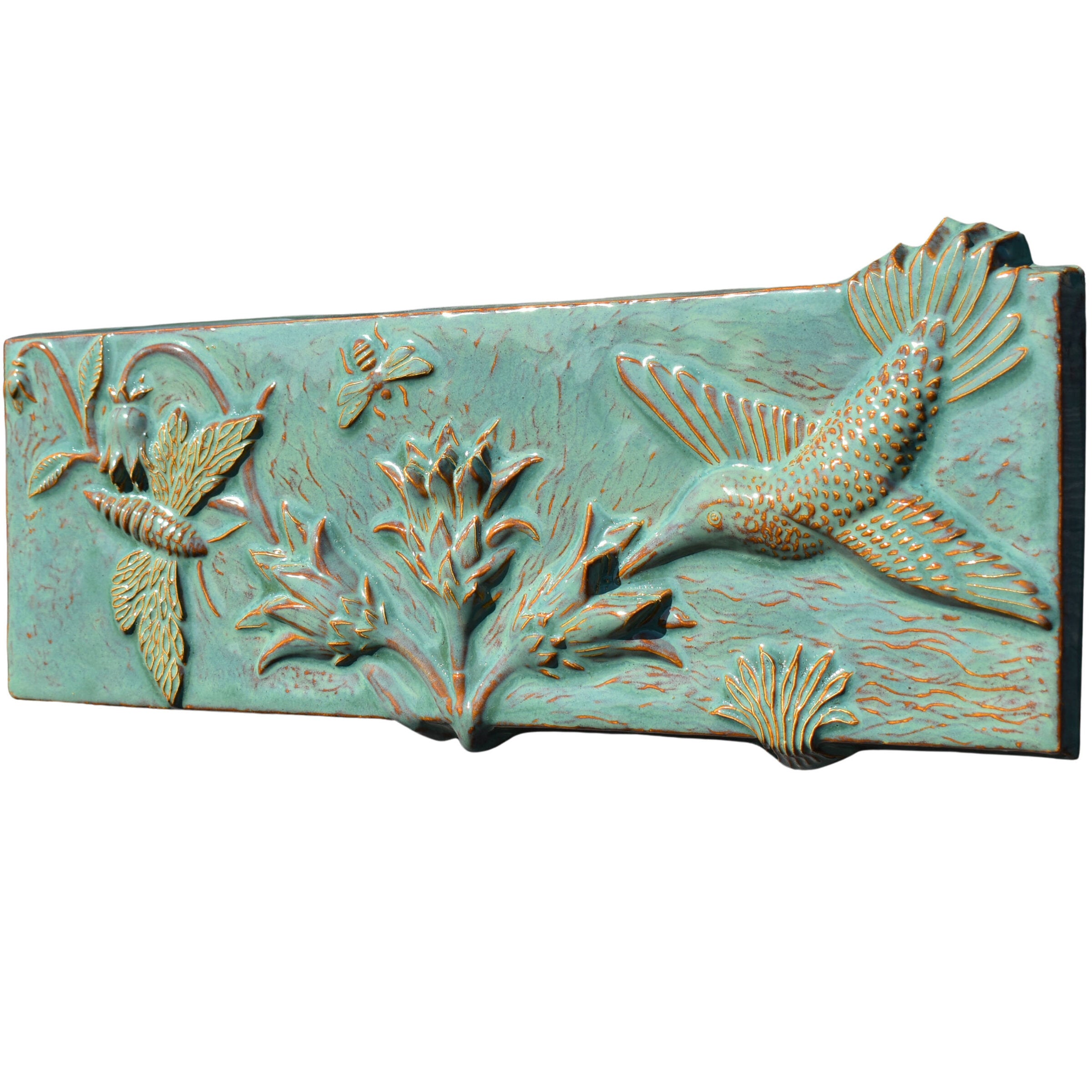 Pollinators Tile in Antique Teal