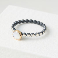 Gemstone Solitaire Ring in Mother of Pearl