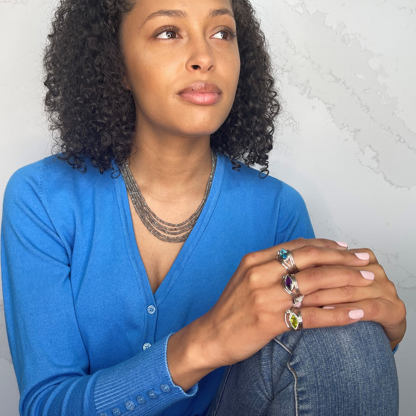 Multi-Strand Labradorite Necklace