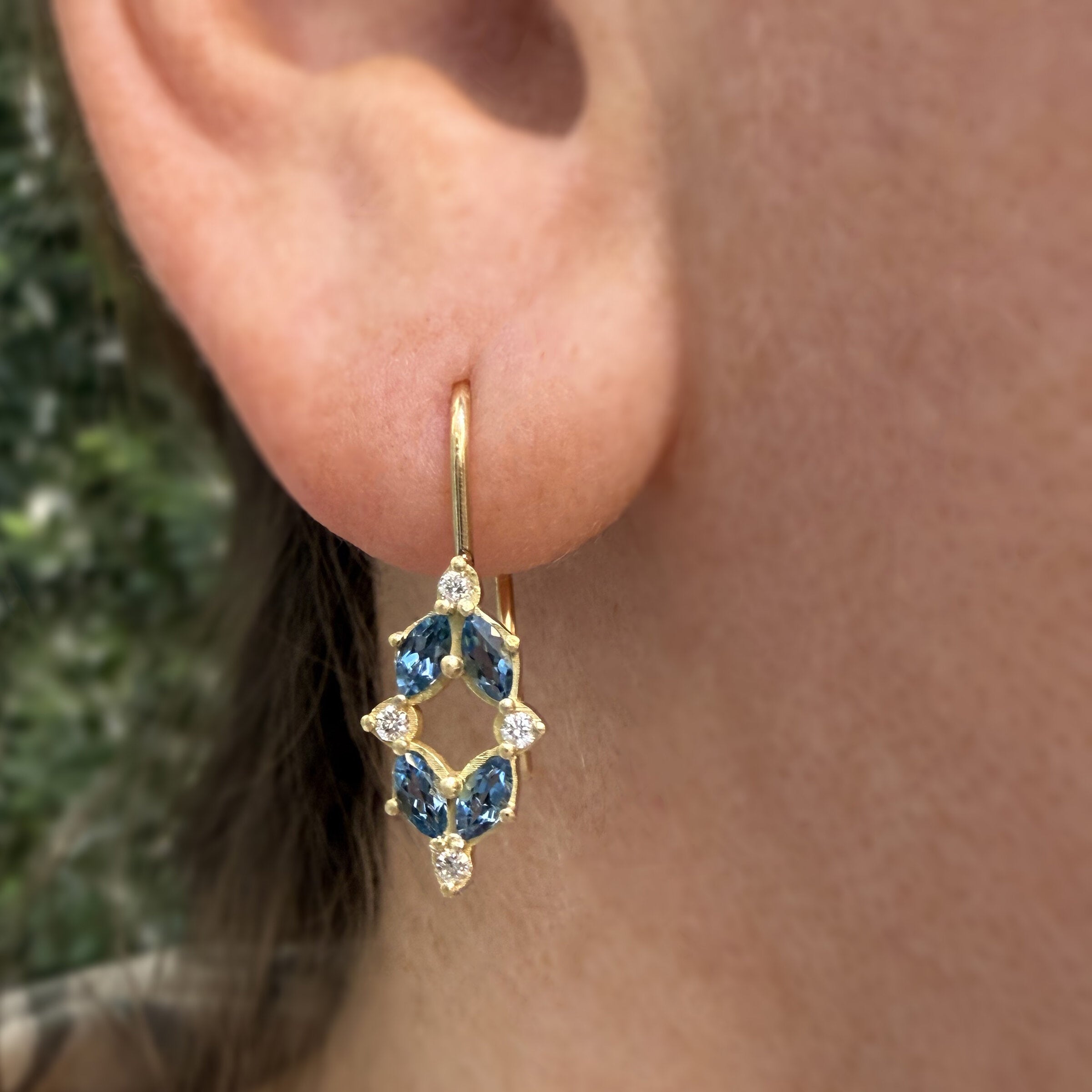 Santa Maria Aquamarine & Diamond Drop Earrings