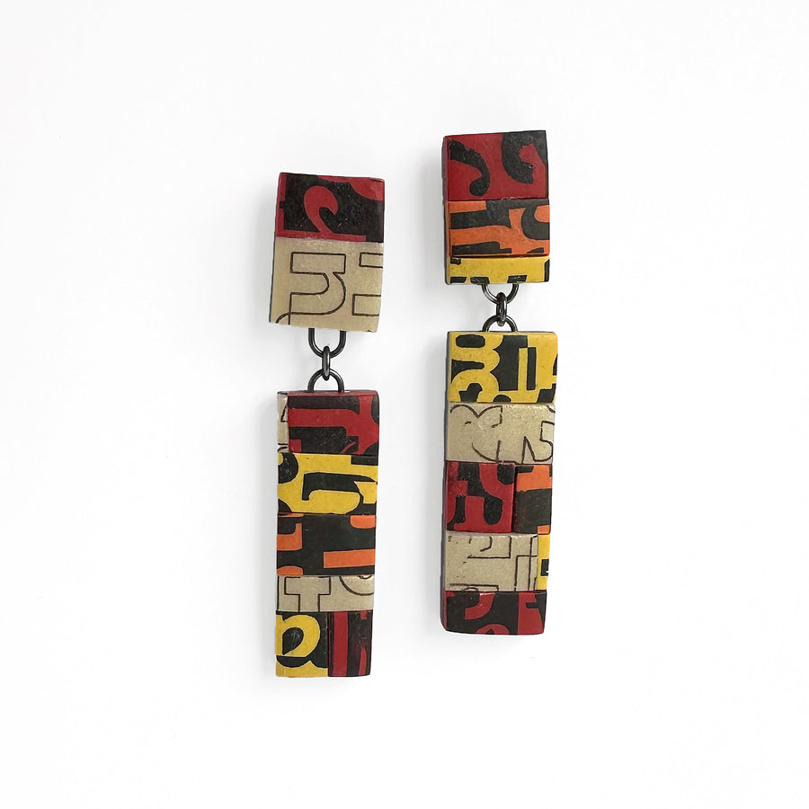 Color Block Type Earrings