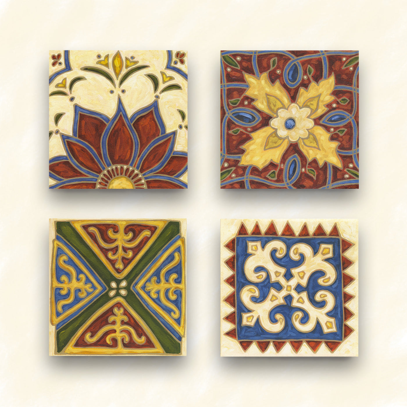 Ari, Chandi, Dhara, and Isha Wooden Wall Tiles