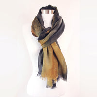 Night Falls Ombre Hand-Painted Cashmere blended scarf