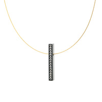 Oxidized Diamond Box Pendant