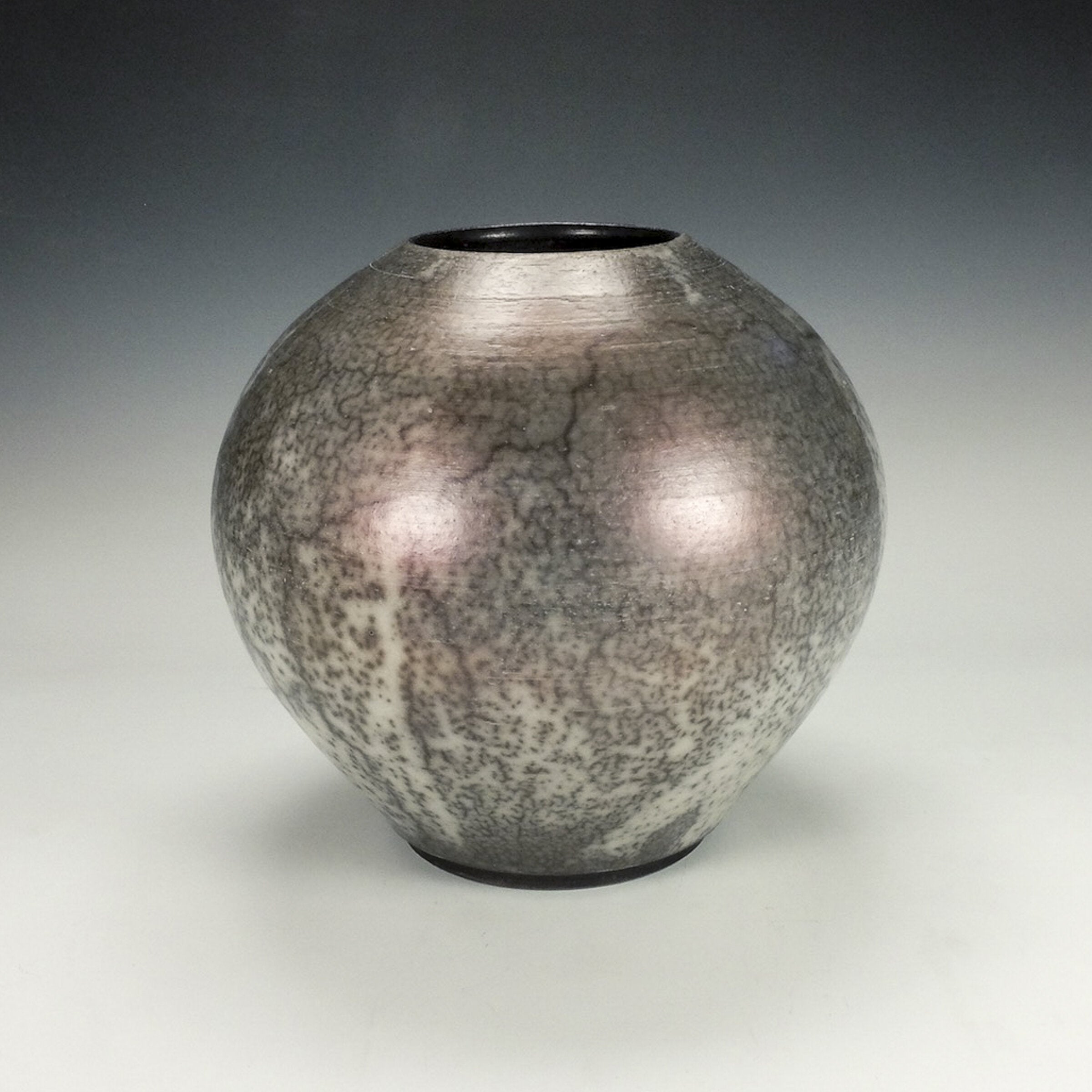 Naked Raku Jar with Red Blush 1