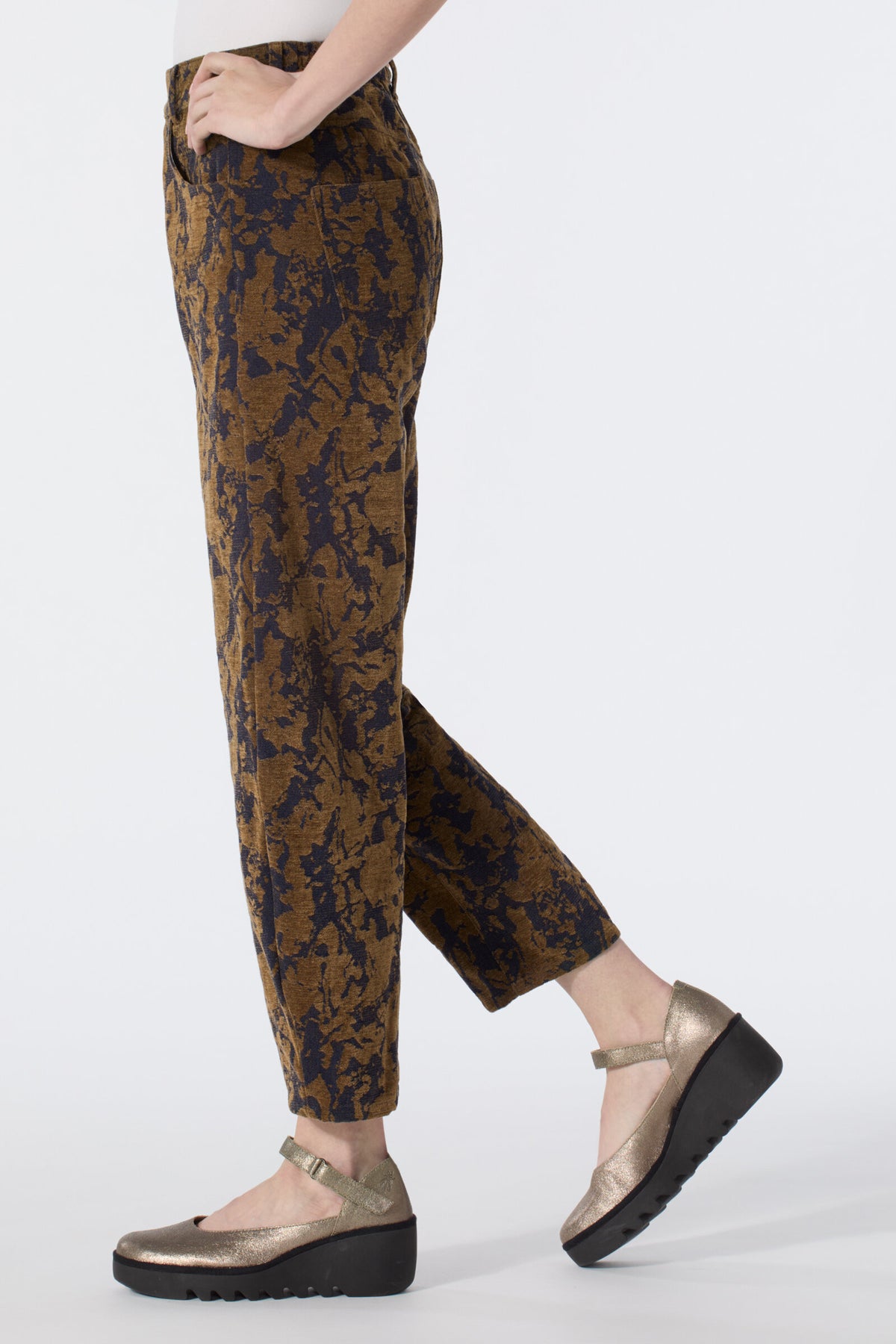 Velvet Flocked Denim Pant