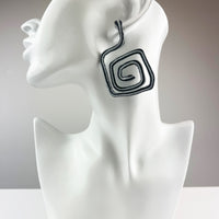 Spiral Square Stud Earrings