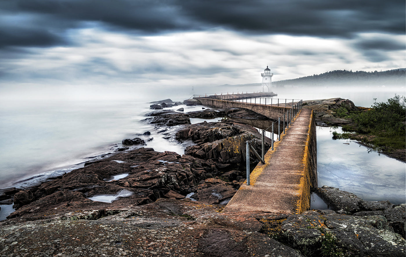Grand Marais Lighthouse in Fog