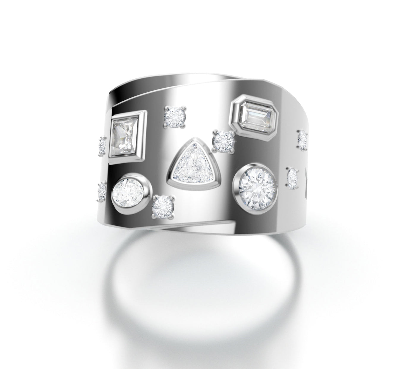 Wide Multi Diamond Ring