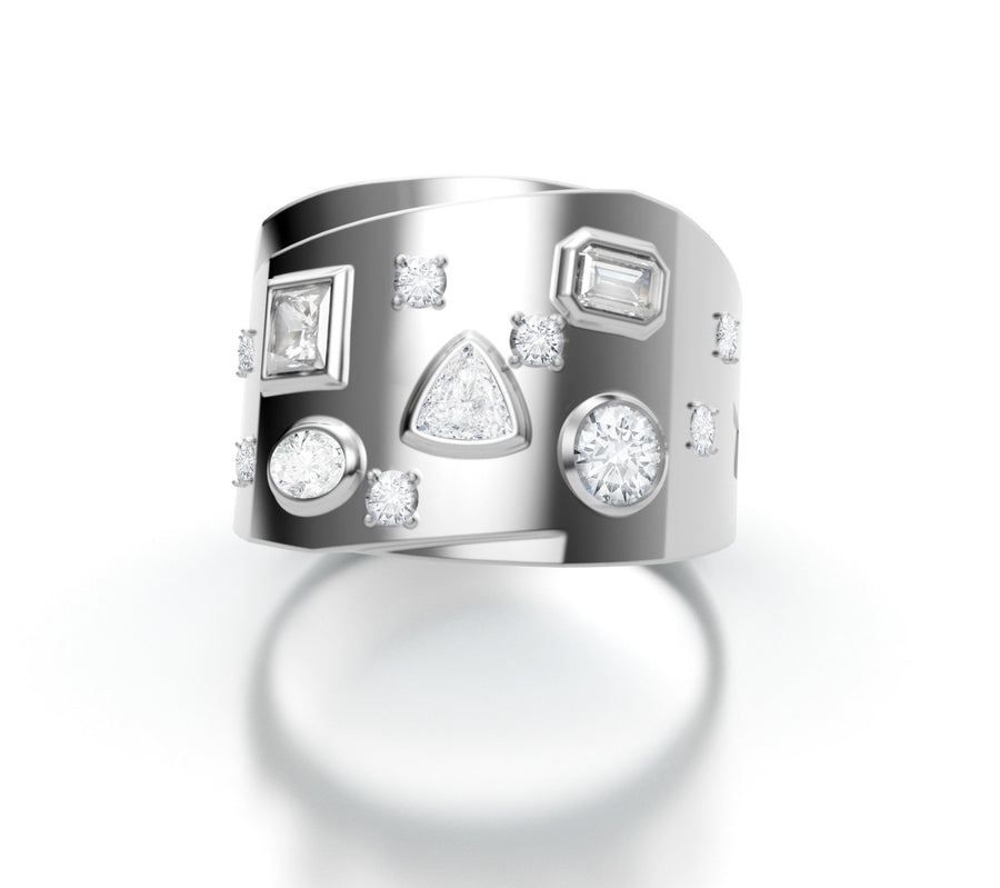 Wide Multi Diamond Ring