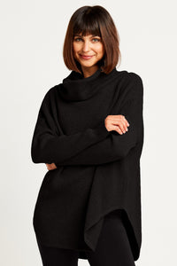 Waffle Cowlneck Sweater