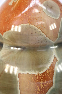 Miniature Crystalline Orange and Green Bottle