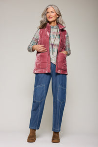 Quilted Silk Velvet Kendra Vest