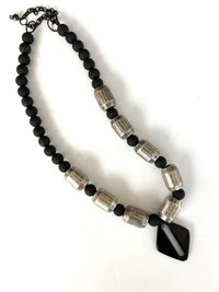 Rustic Barrel Bead Necklace