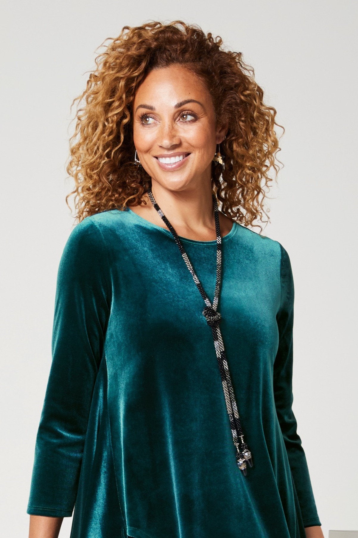 Black and Gray Crochet Lariat