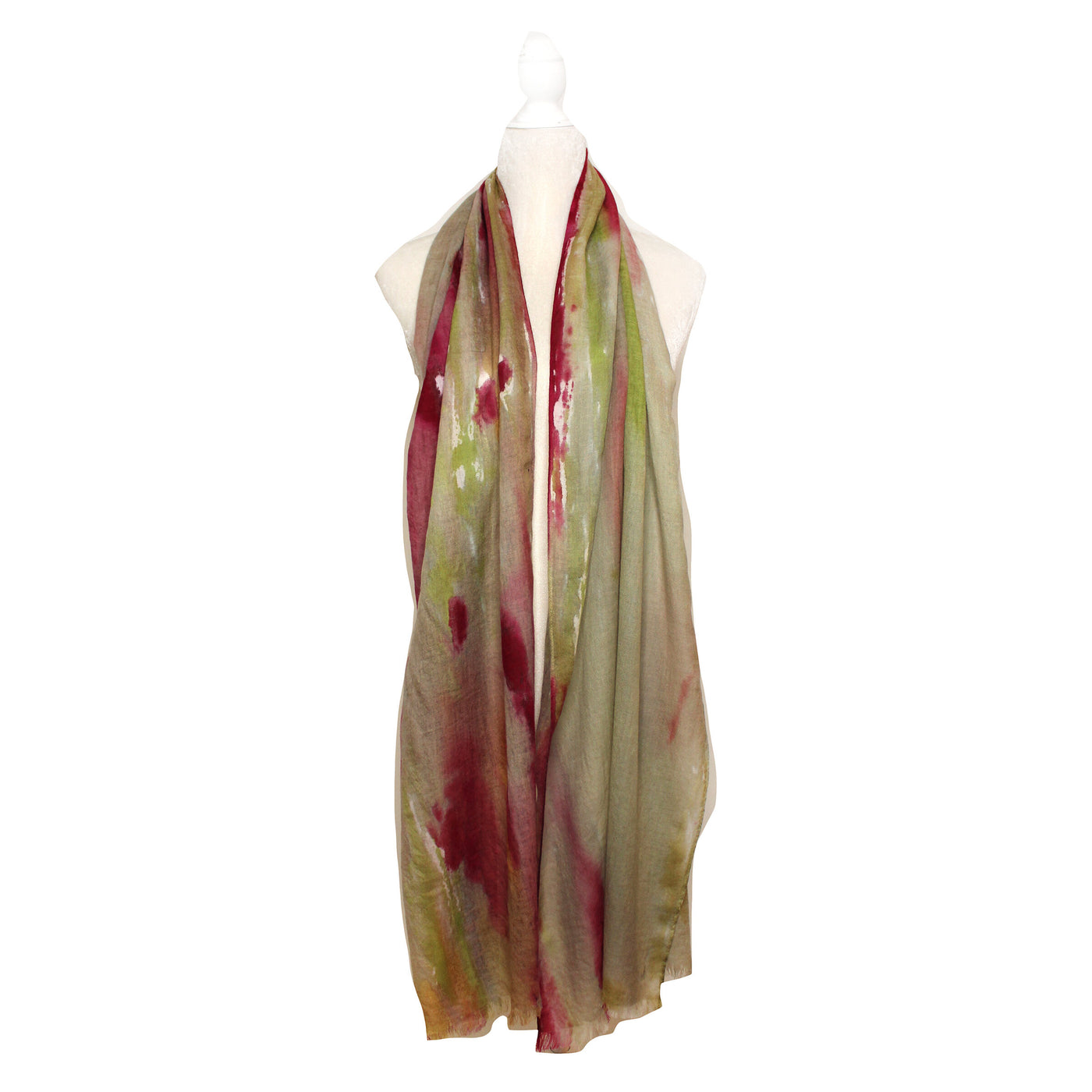 Pink Sunrise Ombre- Hand-painted Cashmere blended scarf