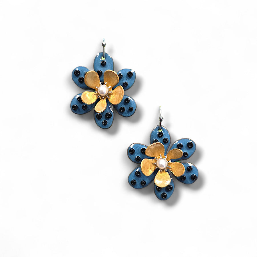 Cobalt Bloom Earrings