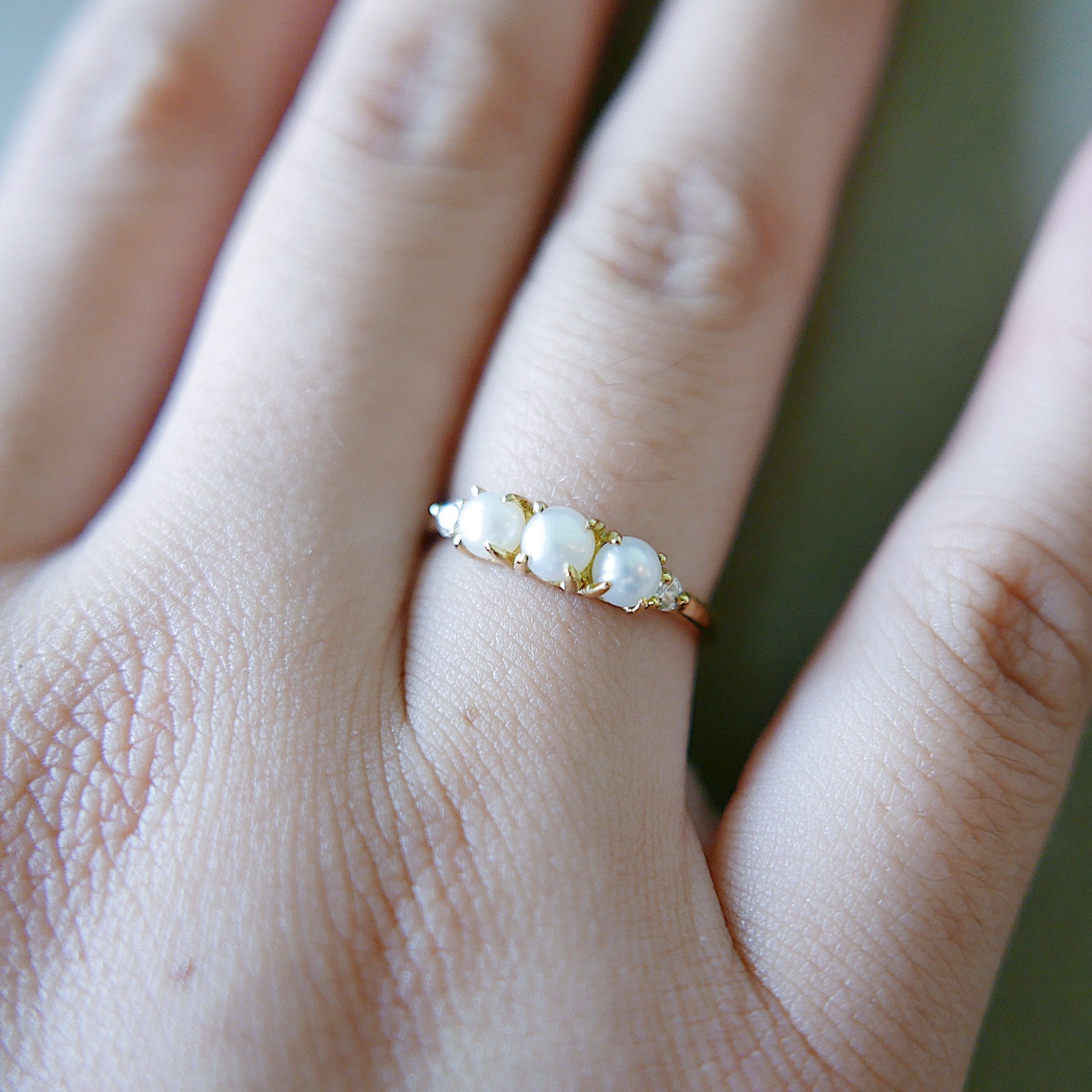 Hailey Pearl and Diamond Ring