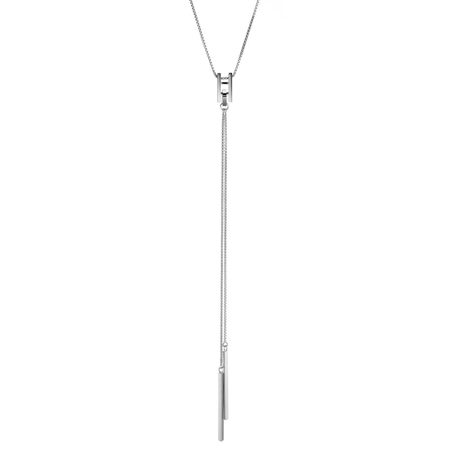Square Bar Long Drop Necklace