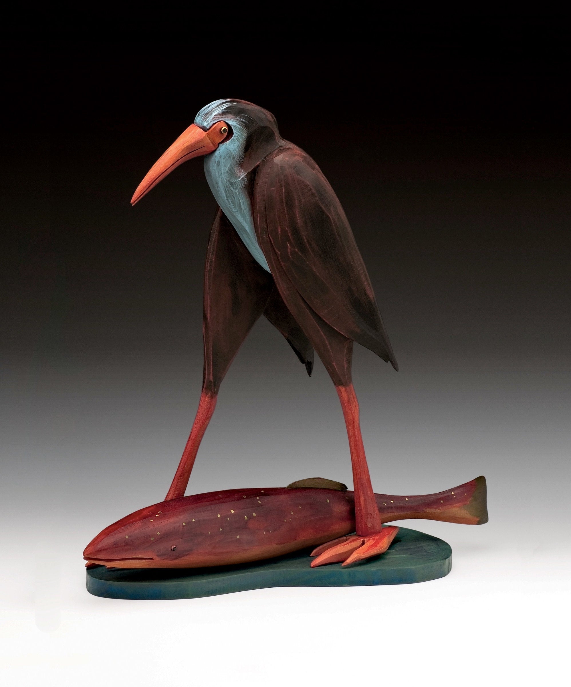 Walking Bird with Fish
