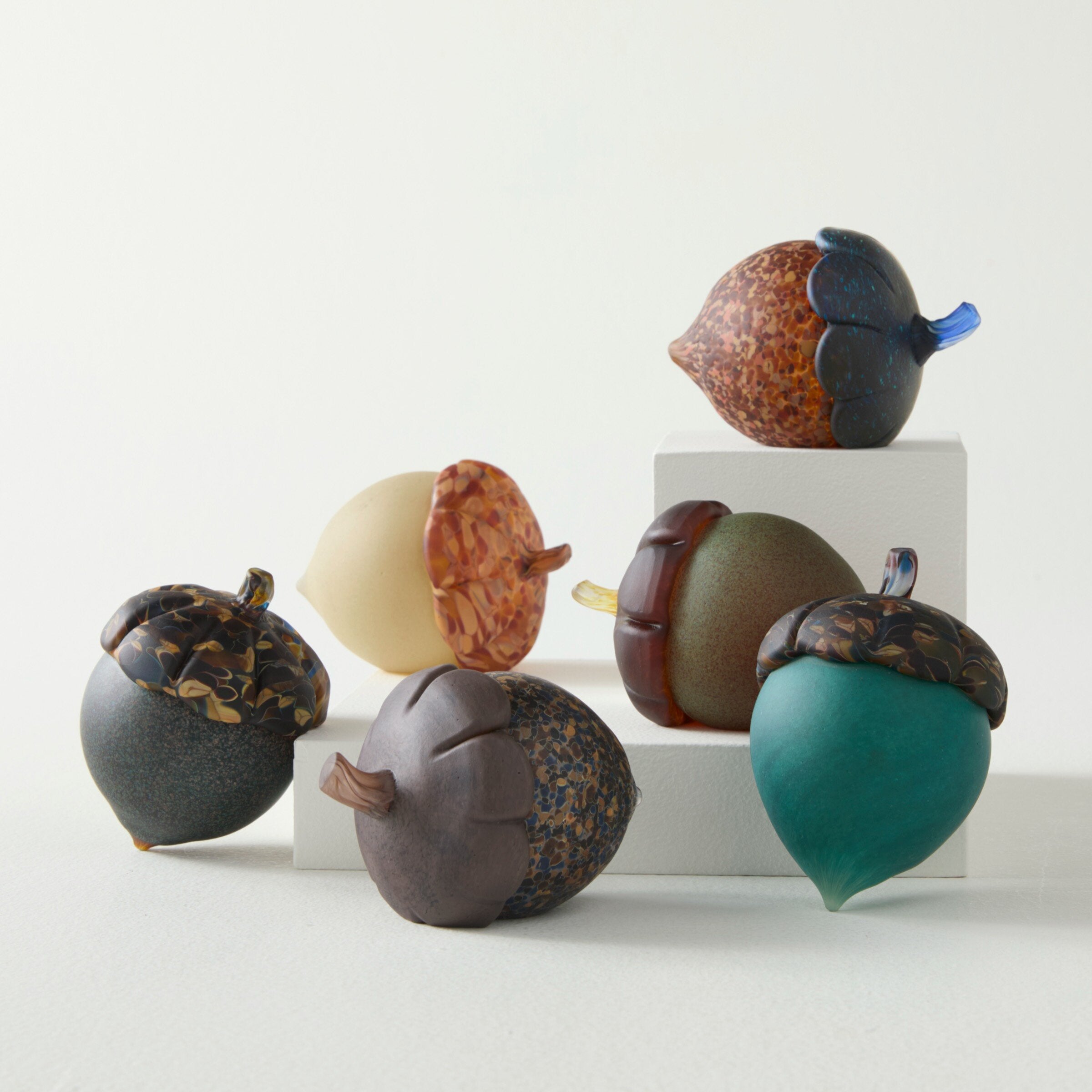 Matte Finish Glass Acorns