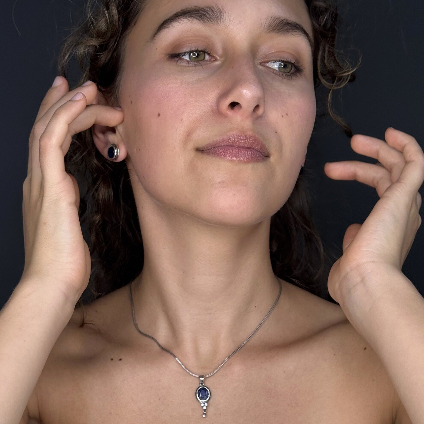 Sapphire & Diamond Stud Earrings