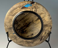 Vessel Turned from Buckeye Burl, African Blackwood Inlay