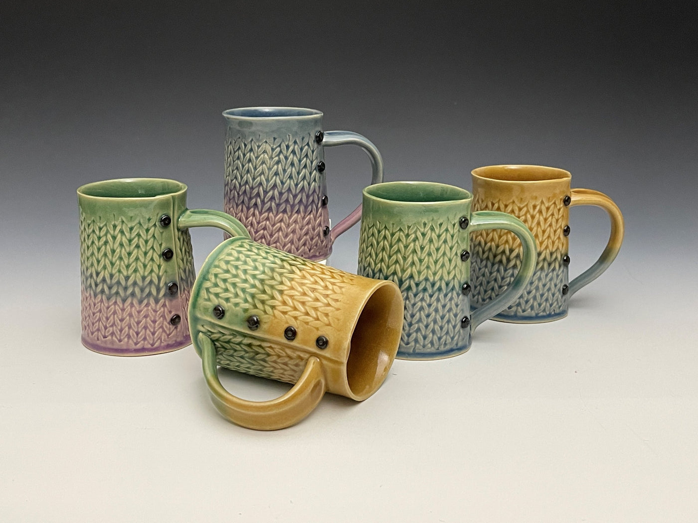 Two-Tone Knitted Mugs
