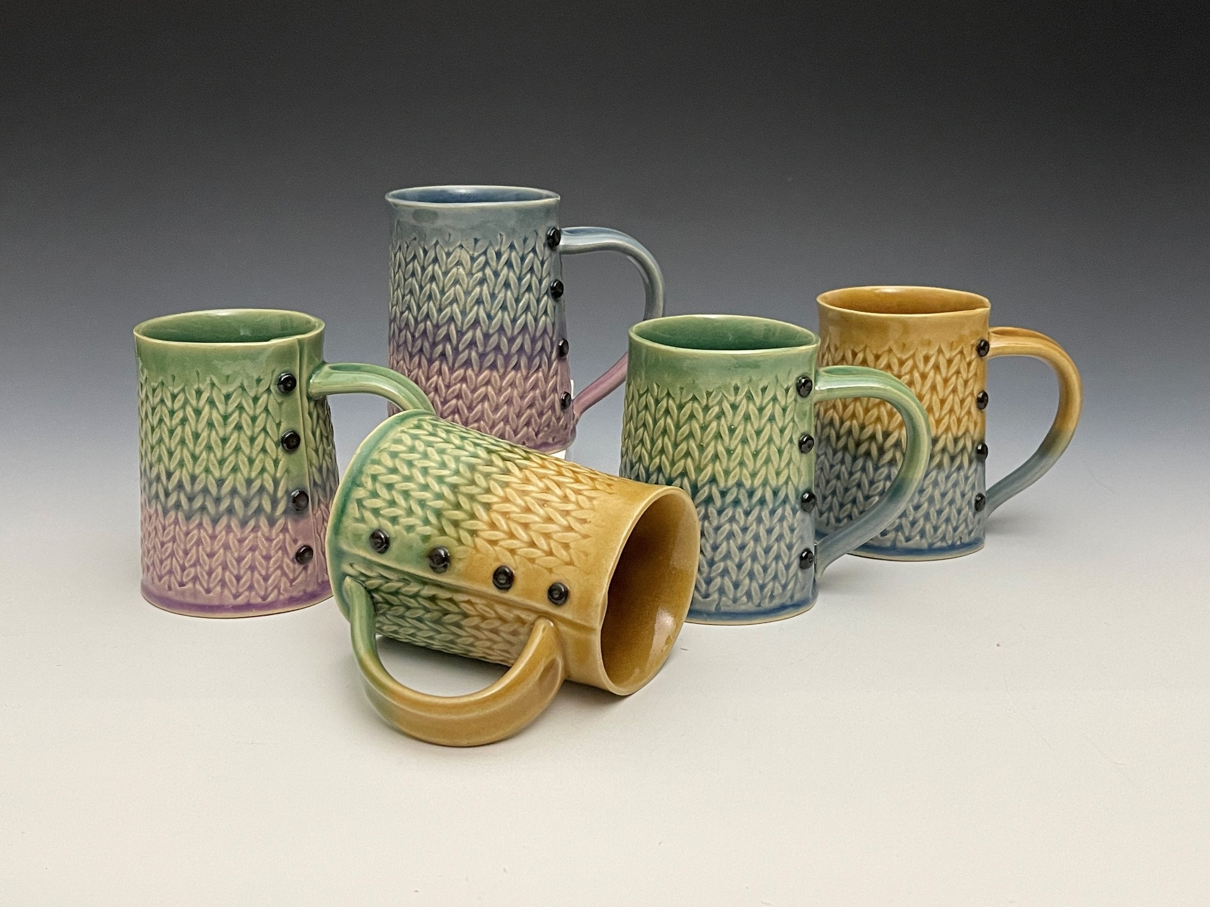 Two-Tone Knitted Mugs