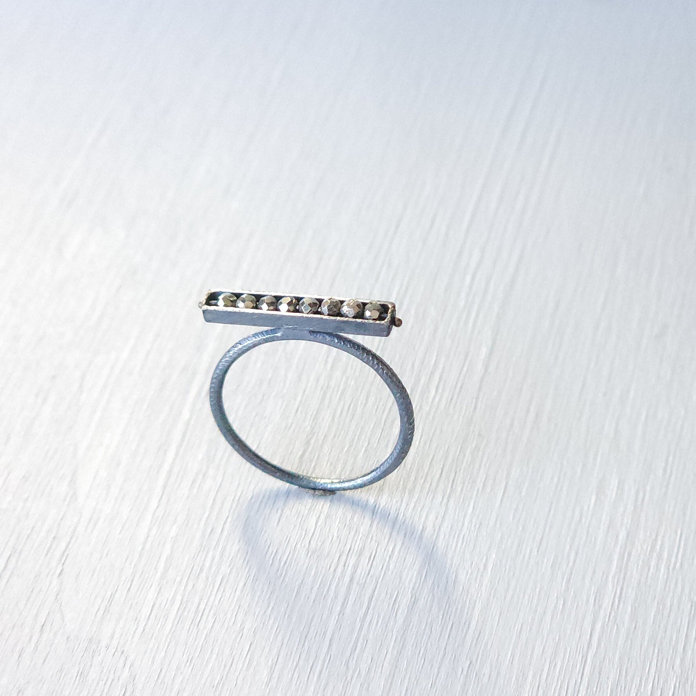 Horizontal Eight Stone Segment Stacking Ring