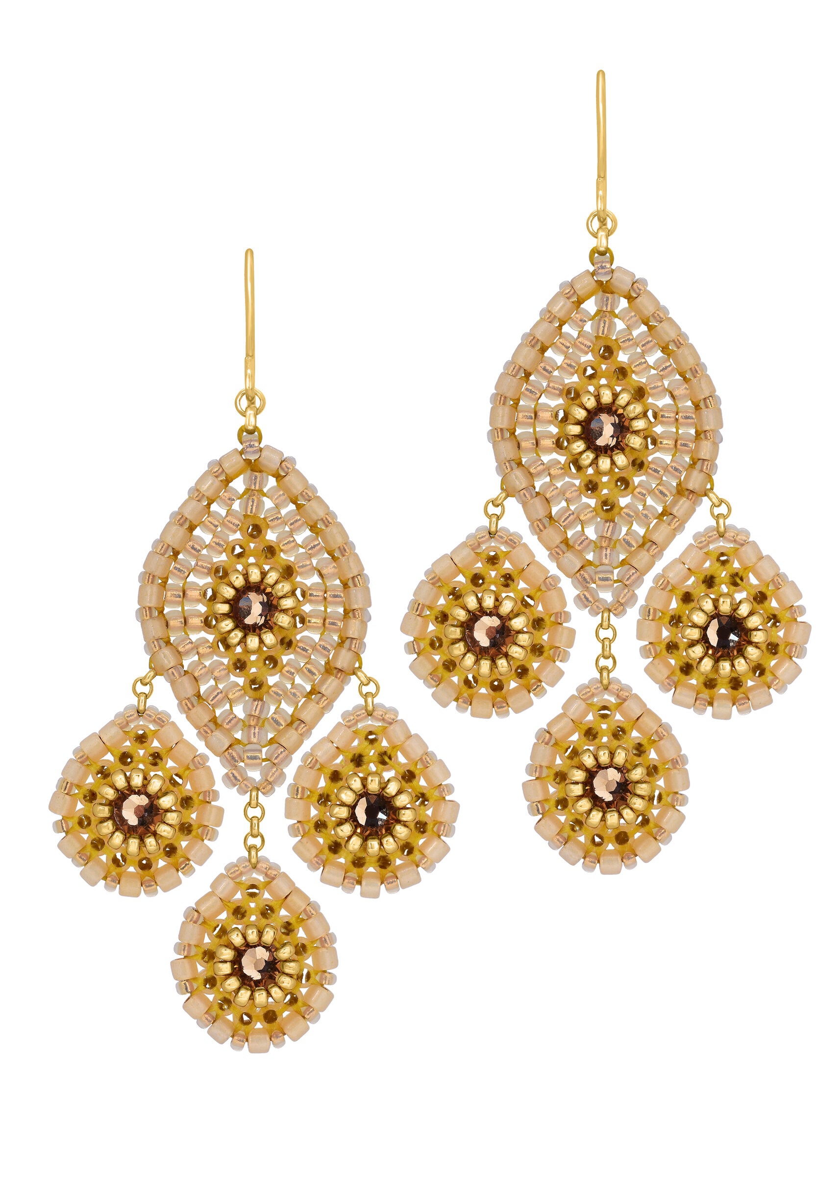 Shades of Gold Chandelier Earrings