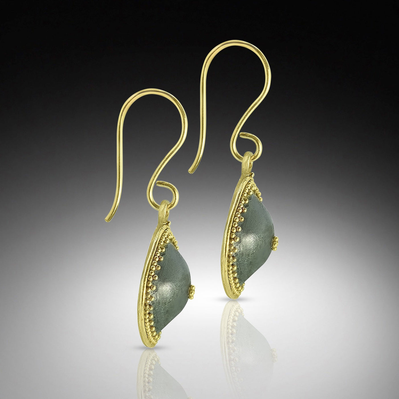 Blackened Patina with gold ear wire