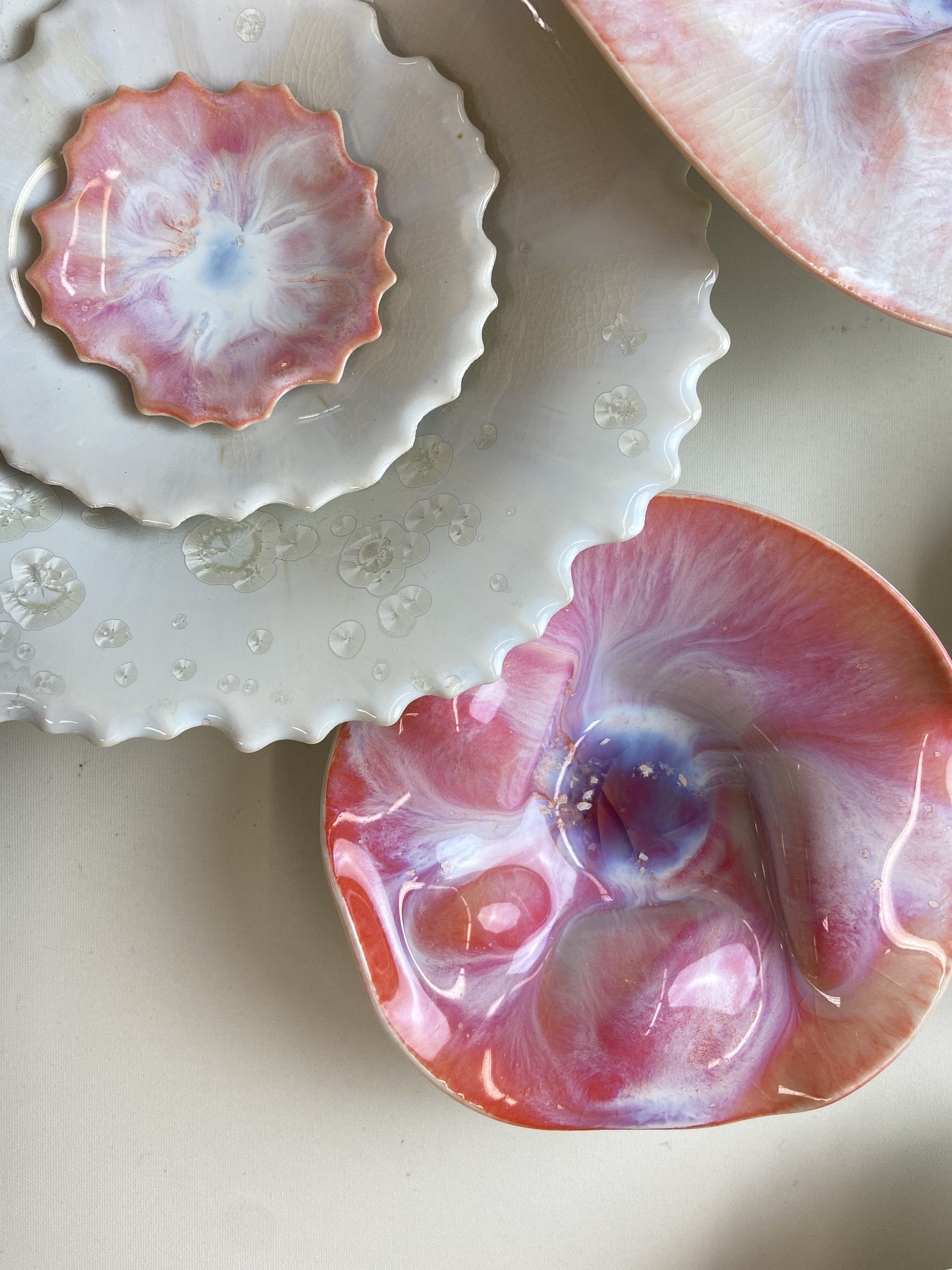 Coral and Ivory Wall Installation, Set 2