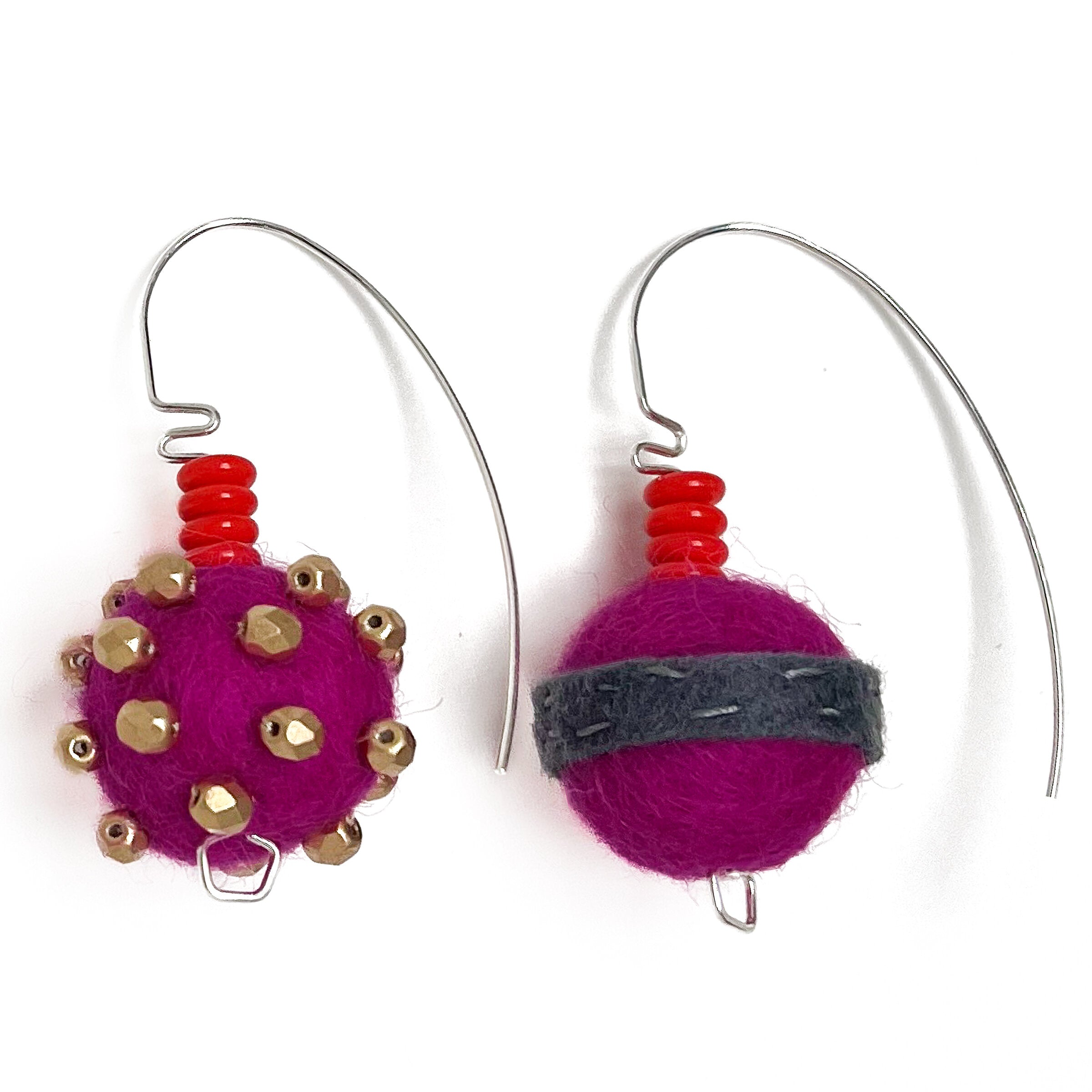 Mismatched Felt Earrings