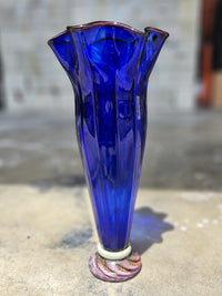 Transparent Cobalt Tall Vase
