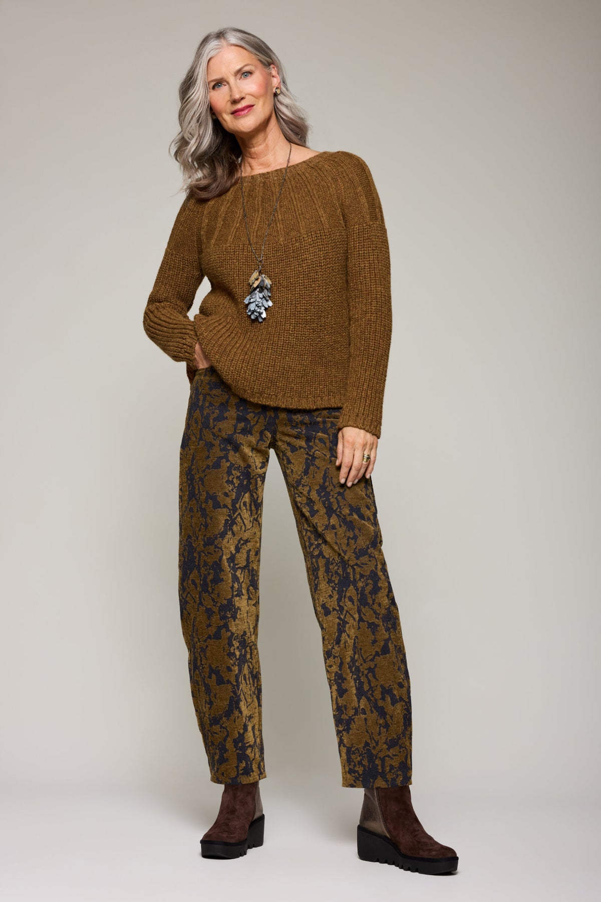 Velvet Flocked Denim Pant
