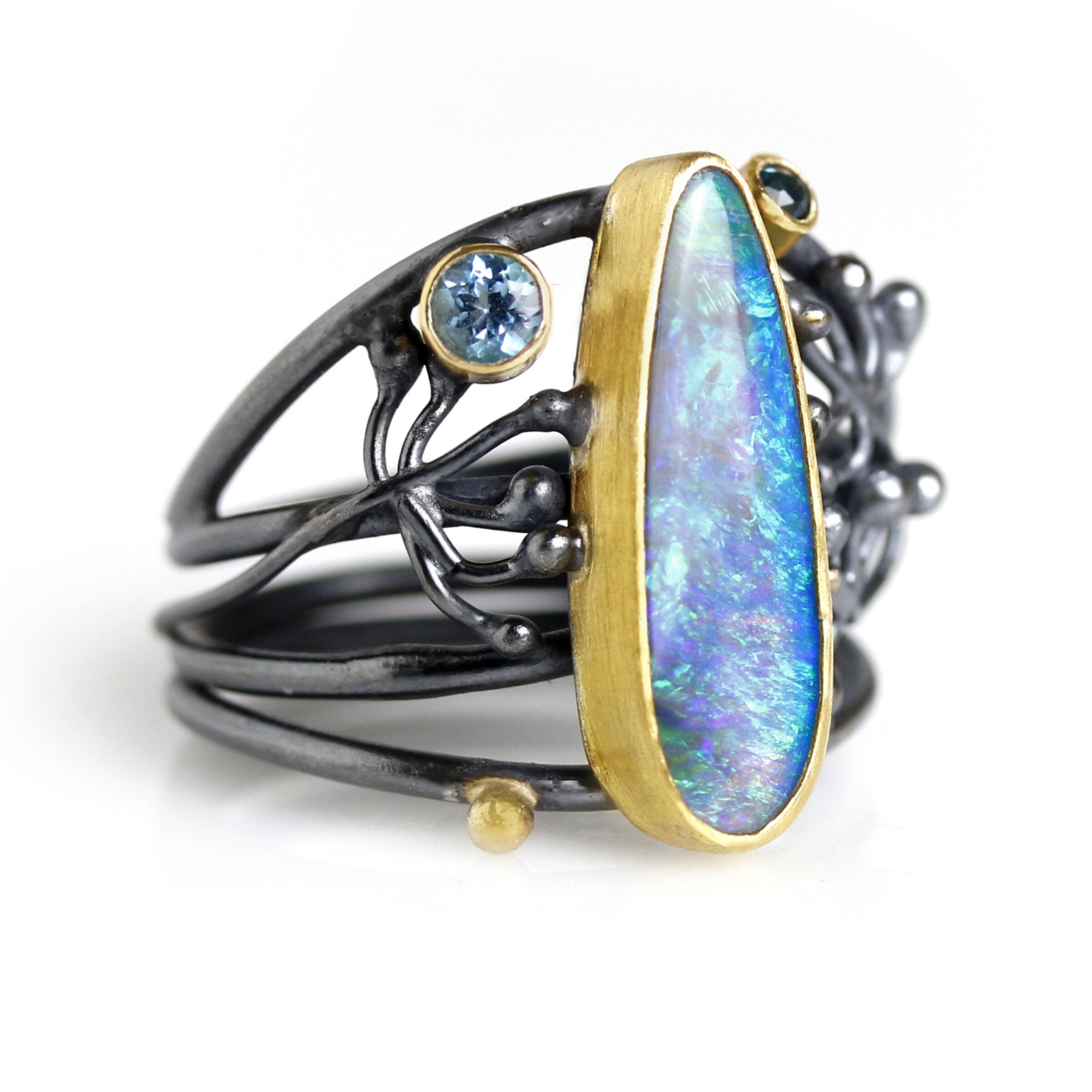 Opal Tangled Vines Ring