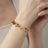 Gold Mesh & Sapphire Bracelet