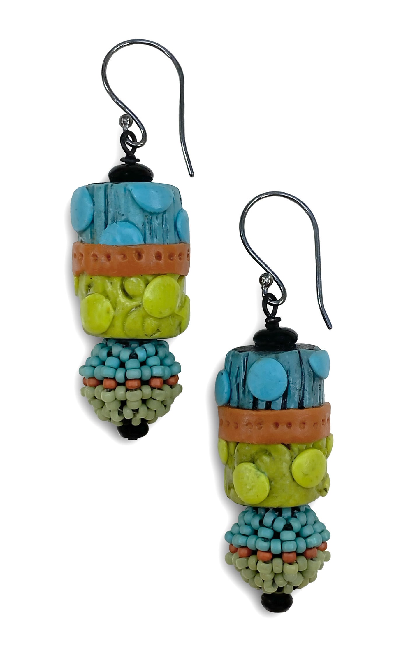 Turquoise Wasabi Combo Earrings