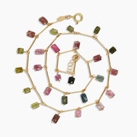 Tourmaline Chicklet Charm Necklace