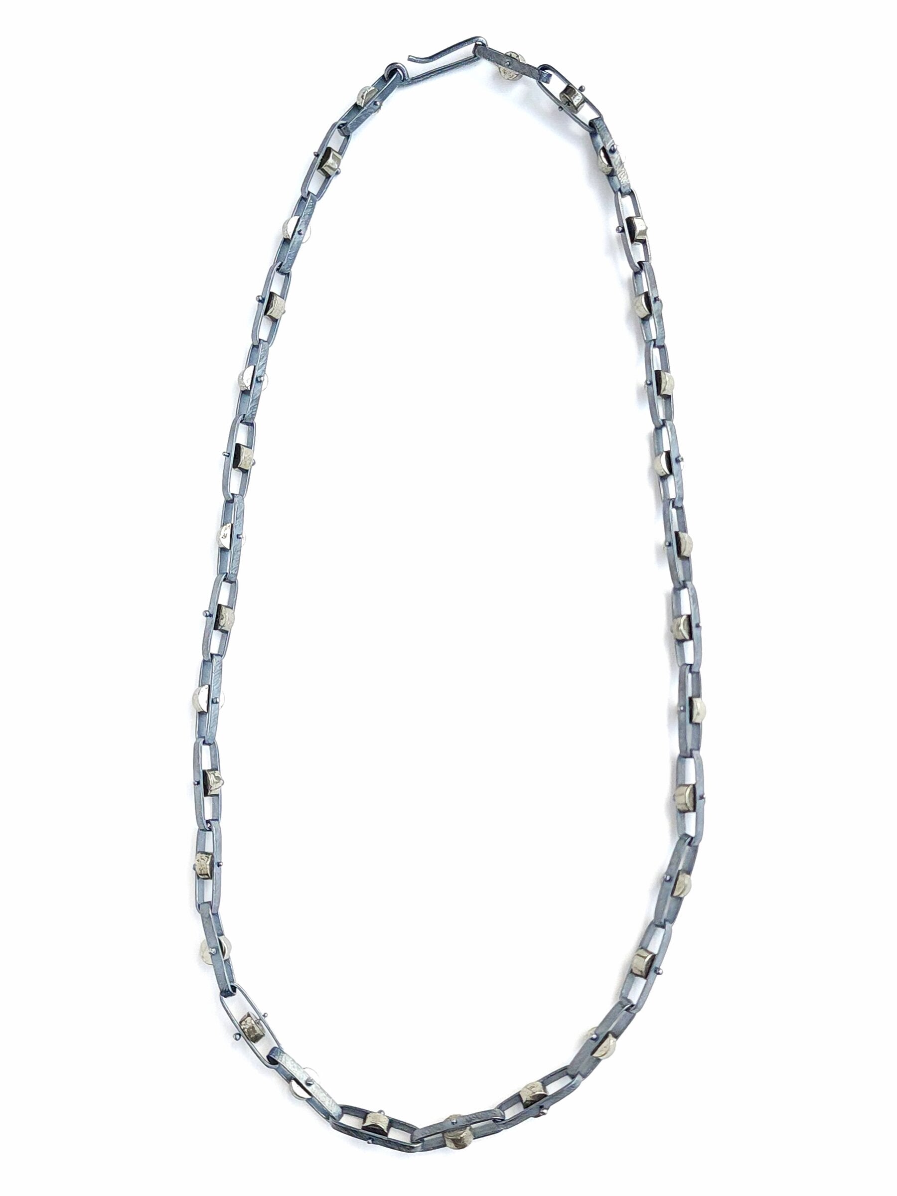 Pyrite Band Link Necklace