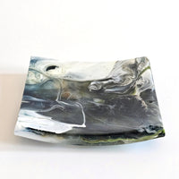 Cream and Multi-colored Sculptural Glass Dish - Onward Series