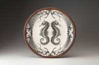 Large Round Platter: Seahorse