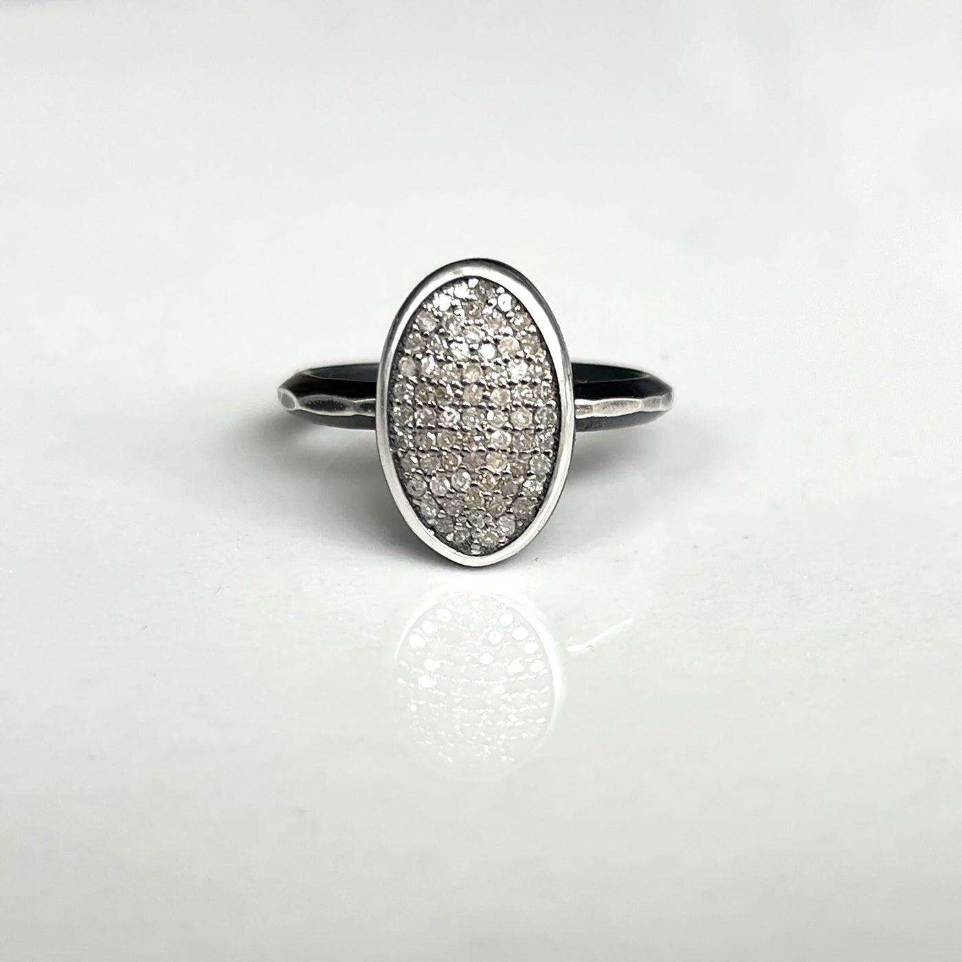 Oval Pave Diamond Ring