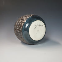 Closed Form Carved Moon Pot