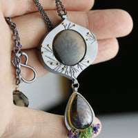 Paiute Agate and Boulder Opal Pendant